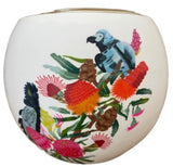 Small Flowers & Birds 11 cm Glowing Glass Candle - the colour of this handmade glowing glass are shining beautiful from the inside and are spreading a pleasant atmosphere. Colours may vary slightly in each product.