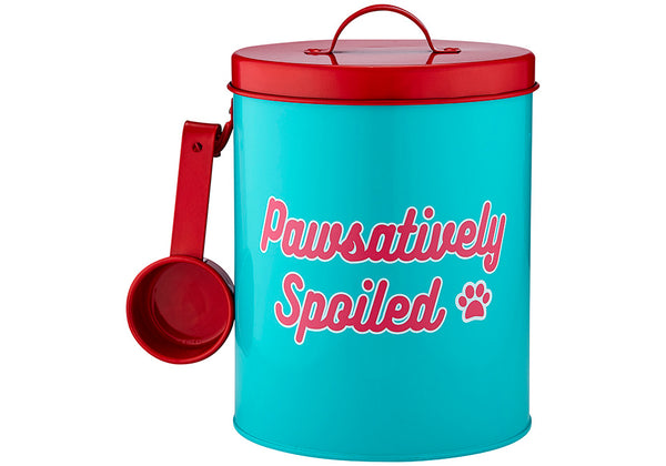 Pawsatively Spoiled. - Beautiful and colourful "Rover" Treat food tins, fantastic for storing all of your pet treats in. Keeping them stored in a safe dry area.  Dimensions: 16 cm x 16cm x 20cm