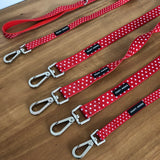 Red & White Polka Dots Leash by Soapy Moose