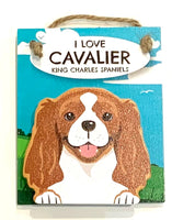 Pet Pegs - I love Cavalier King Charles Spaniels - - Blenheim - magnet or hanging note clip