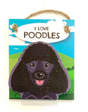 Pet Pegs - I Love Poodles -Black- magnet or hanging note clip