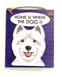 Pet Peg - Home is where the dog is - Westie featured on a navy background - magnet or hanging note clip
