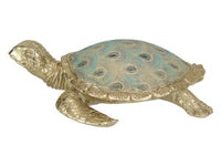 Beautiful Decor Turtle in Gold and Coral. Great to decorate any home. 23cm 