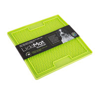 Lickimat Smooth Green, great for anxious pets - cat or dog. Use gravy, peanut butter or smooth your pets favourite food on to mat for times of anxiety where licking helps settle your anxious pet.