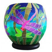Dragonfly 11cm Glowing Glass Candle  - the colour of this handmade glowing glass are shining beautiful from the inside and are spreading a pleasant atmosphere. Colours may vary slightly in each product.