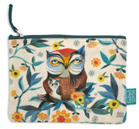 Owl - Beautiful designed with fun artistry, these cotton pouches are fantastic addition. They can be used for a cosmetic pouch, cables & charger pouch, pen and pencil case or just for notes and coins. 20cm x 15cm.