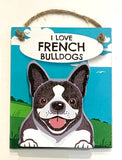 Pet Pegs - I love French Bulldogs - magnet or hanging note clip