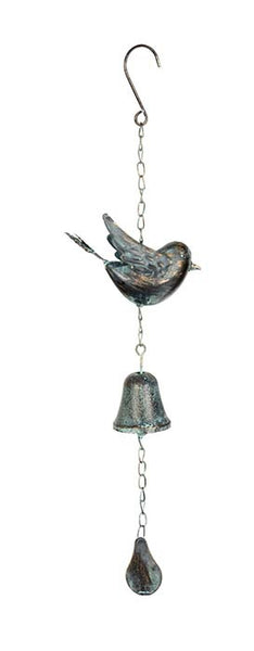 Black with Green  Colour Bird with bell chime on a chain