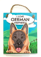 Pet Pegs - i love German Shepherds - magnet or hanging note clip