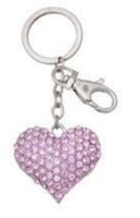 Pink Heart Diamond Bling keyrings
