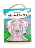 Pet Pegs - I Love Weimaraners - magnet or hanging note clip