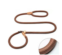 Coffee slip lead - Slip Lead - Heavy duty rope lead good for dog, or  puppy training and correction.  Available in   Small 8mm x 150cm Med 1cm x 150cm Lge 1.3cm x 150cm Xlge 1.6cm x 150cm