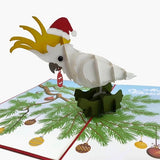 Cockatoo Xmas - Beautifully created Pop Up cards created to to make any gift memorable. Each card is designed and meticulously handcrafted into 3d pop up cards for all occasions. 