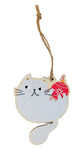 Fun quirky hanging Christmas cutouts in Cat or Dog motive. MDF. Cat Grey