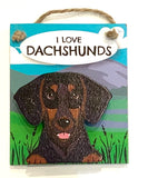Pet Pegs - I Love Dachshunds - Black & Tan - magnet or hanging note clip