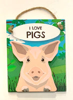 Pet Pegs - I love Pigs - magnet or hanging note clip