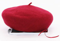100% Wool Hat in Dark Red