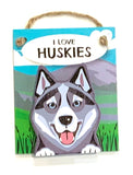 Pet Pegs - I love Huskies - magnet or hanging note clip
