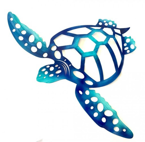 Laser Cut Turtle in beautiful blues 650x20x510mm