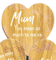 Bamboo Plant Pop with Metal Stick - Mum you mean so much to me xx