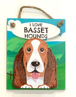 Pet Peg - I love Basset hounds - magnet or hanging note clip