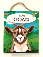 Pet Pegs - I love Goats - magnet or hanging note clip