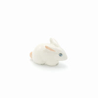 White ceramic rabbit - crouched. Fantistic gift for the collector