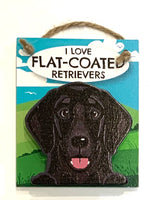 Pet Pegs - I love Flat-coated retrievers - black - magnet or hanging note clip