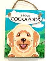 Pet Pegs - I love Cockapoos - Blonde - magnet or hanging note clip