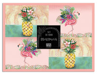 Rikaro - Set of 4 Flamingo & Pineapple placemats. Great for the animal lover or any dinner party