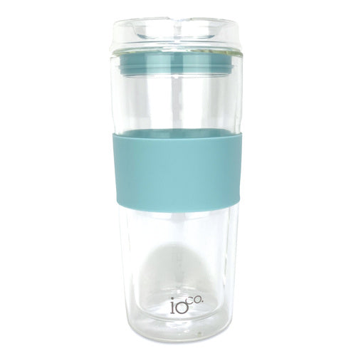 Ocean Blue - Glass Double Walled 16oz or 473ml travel mug