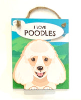 Pet Pegs - I love Poodles - Apricot - magnet or hanging note clip
