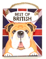 Pet Pegs - Best of British - Features a British bulldog in front of the Union Jack. magnet or hanging note clip