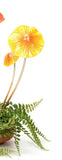 Yellow double headed metal spring headed mushroom. Great for brightening any pot or garden