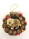 Christmas Pine Cone Wreath 14cm - various