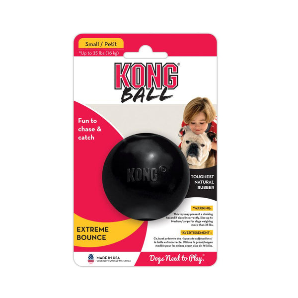 The KONG Extreme Ball wins the fetching game for your dog! Durable, bouncy, natural KONG Extreme rubber gives it a bounce for fun games of fetch, delivering tons of healthy and interactive play.