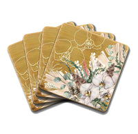 Set 4 Bamboo Coaster Set - Vanilla Dreams