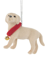 Beautifully Created Dog with Bell in Golden - Hanging Christmas decoration.  Dimension: 10cm x 13cm x 5cm