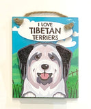 Pet Peg - I Love Tibetan Terriers - magnet or hanging note clip