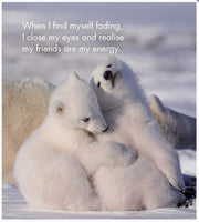 Little book of Baby Wonder - by Affirmations - page reads - When I find myself fading, I close my eyes and realise my friends are my energy.