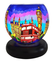 London -  11 cm Glowing Glass Candle - the colour of this handmade glowing glass are shining beautiful from the inside and are spreading a pleasant atmosphere. Colours may vary slightly in each product.