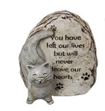Cat Memorial Stone 9cm - you have left our lives but will never leave our hearts