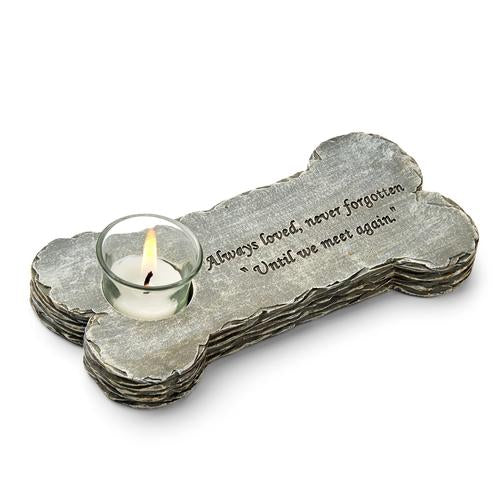 Dog Memorial Candle - Saying: Always loved, never forgotten “until we meet again”