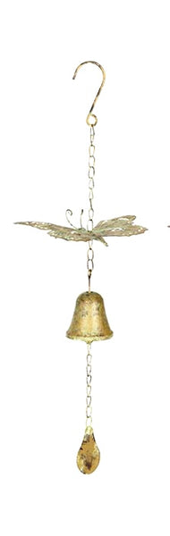 Brass Colour Butterfly with bell chime on a chain