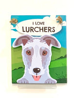 Pet Pegs - I Love Lurchers - magnet or hanging note clip