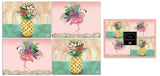 Rikaro - Showing Set of 4 Flamingo & Pineapple placemats. Great for the animal lover or any dinner party, coasters also available