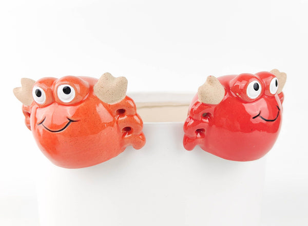 Beautiful Ceramic Lady Bug Pot Hanger - Available in 2 colours, Red & Orange. Sold separately.  Dimension : H5cm X 8cm X 6cm