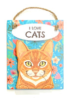 Pet Pegs - I Love Cats - Ginger Tabby - magnet or hanging note clip