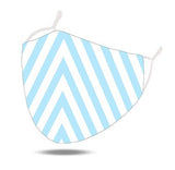 Light Blue Geo Stripe Maskit Mask sold with 3 filters