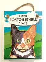Pet Pegs - I Love Tortoiseshell Cats - - magnet or hanging note clip